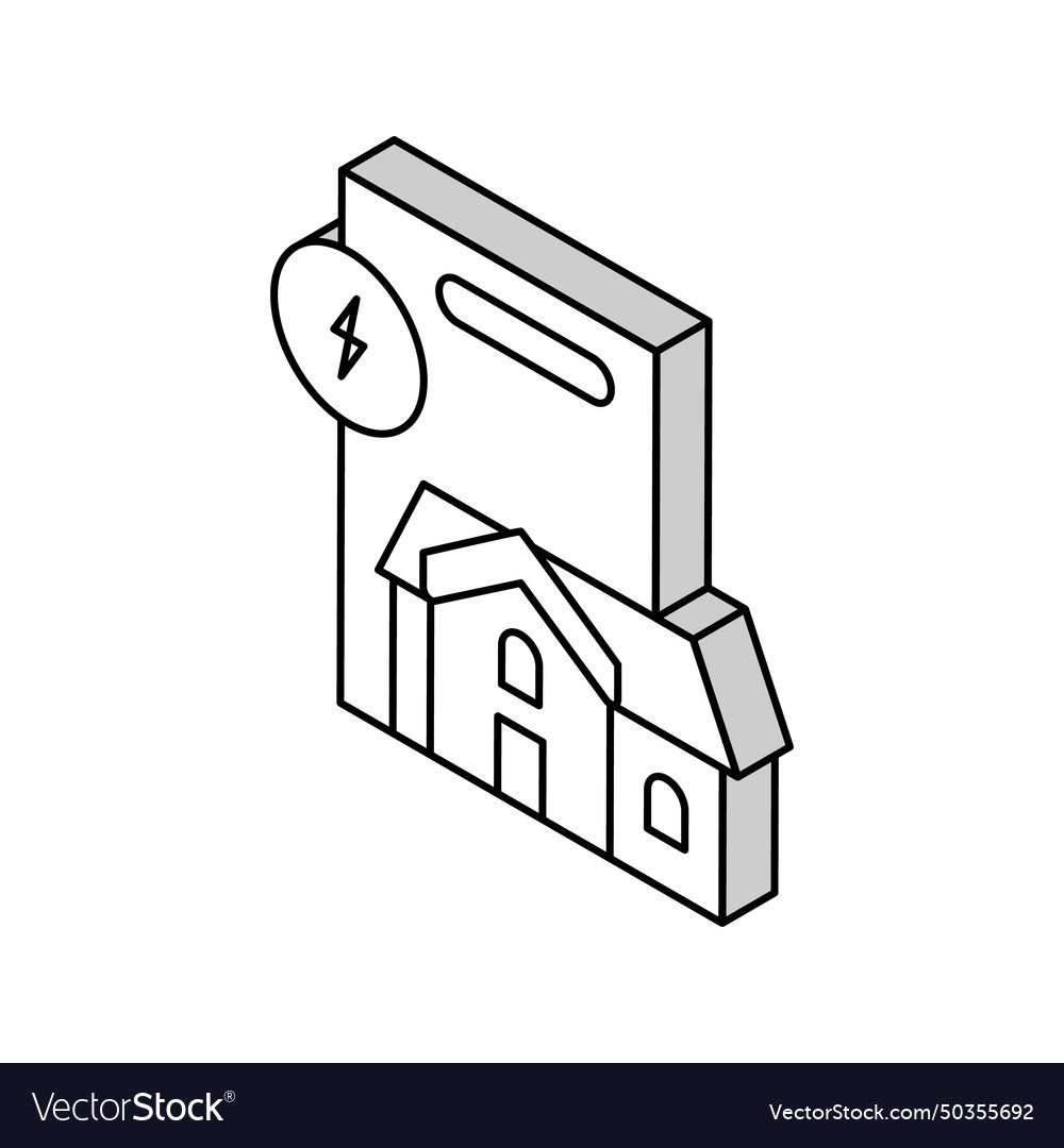 House electricity contract isometric icon