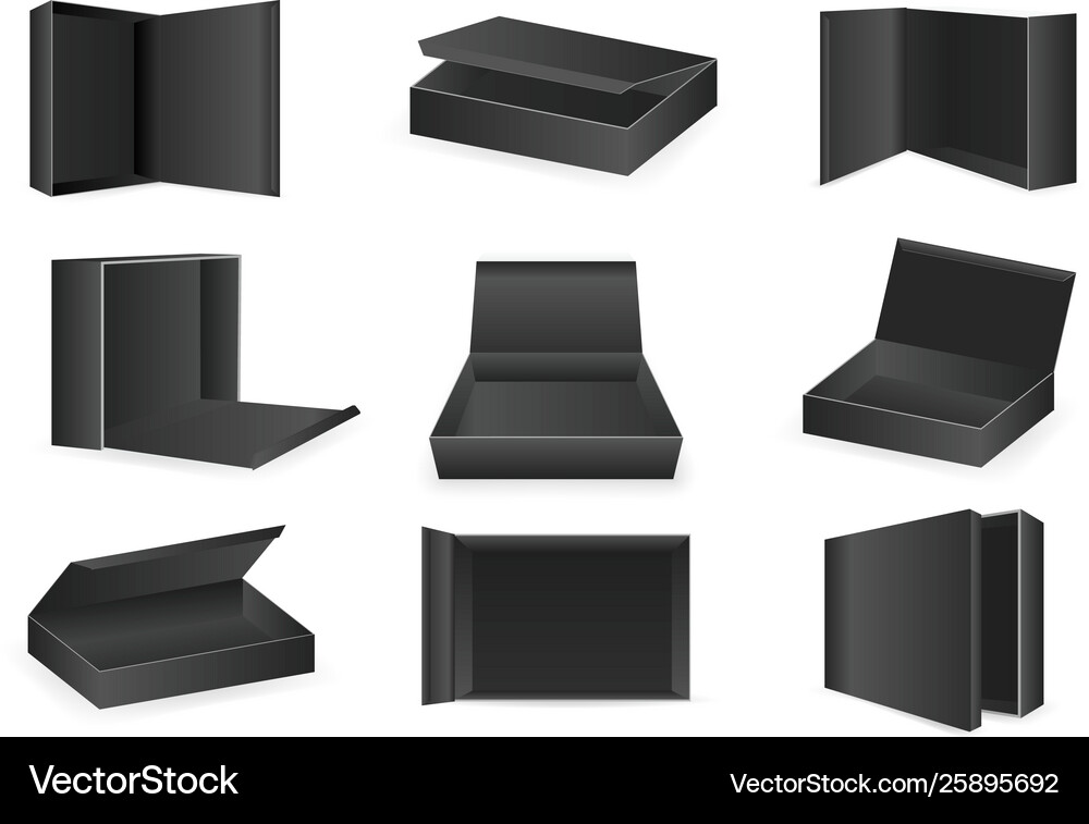 Isometric Cardboard Boxes - Open Pack Royalty Free Vector