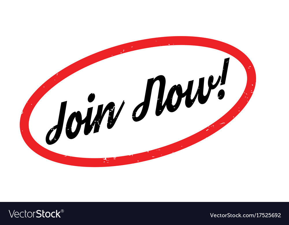 Join now rubber stamp Royalty Free Vector Image