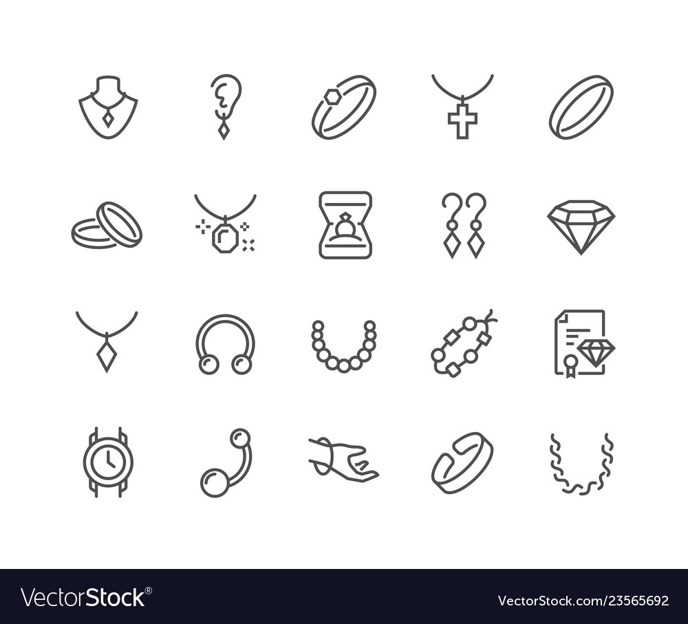 Line jewelry icons Royalty Free Vector Image - VectorStock