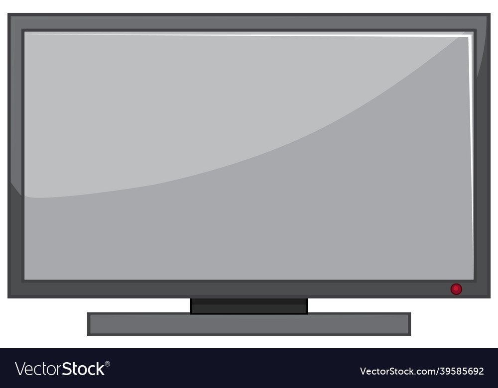 Television with empty display on white background Vector Image