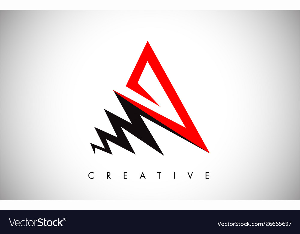 A letter red and black design logo icon Royalty Free Vector