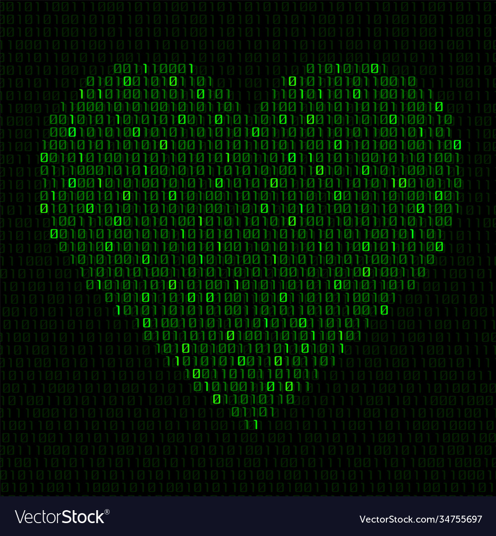Abstract heart binary code digital love