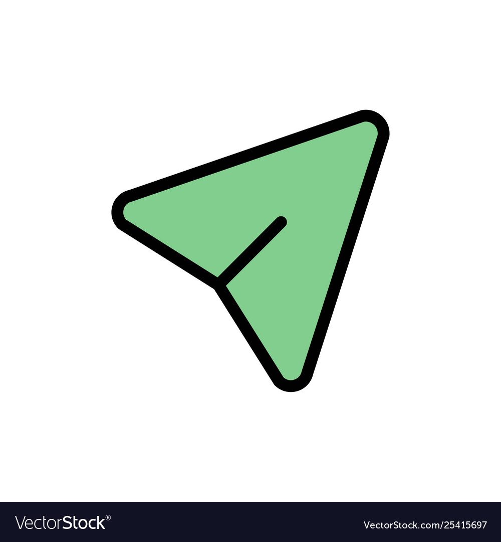 Arrow pin mouse computer flat color icon vector image Arrow pin mouse computer flat color icon