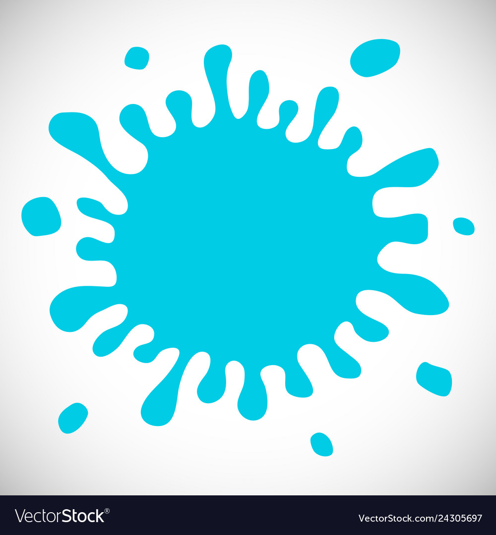 Blue hand drawn paint splash Royalty Free Vector Image