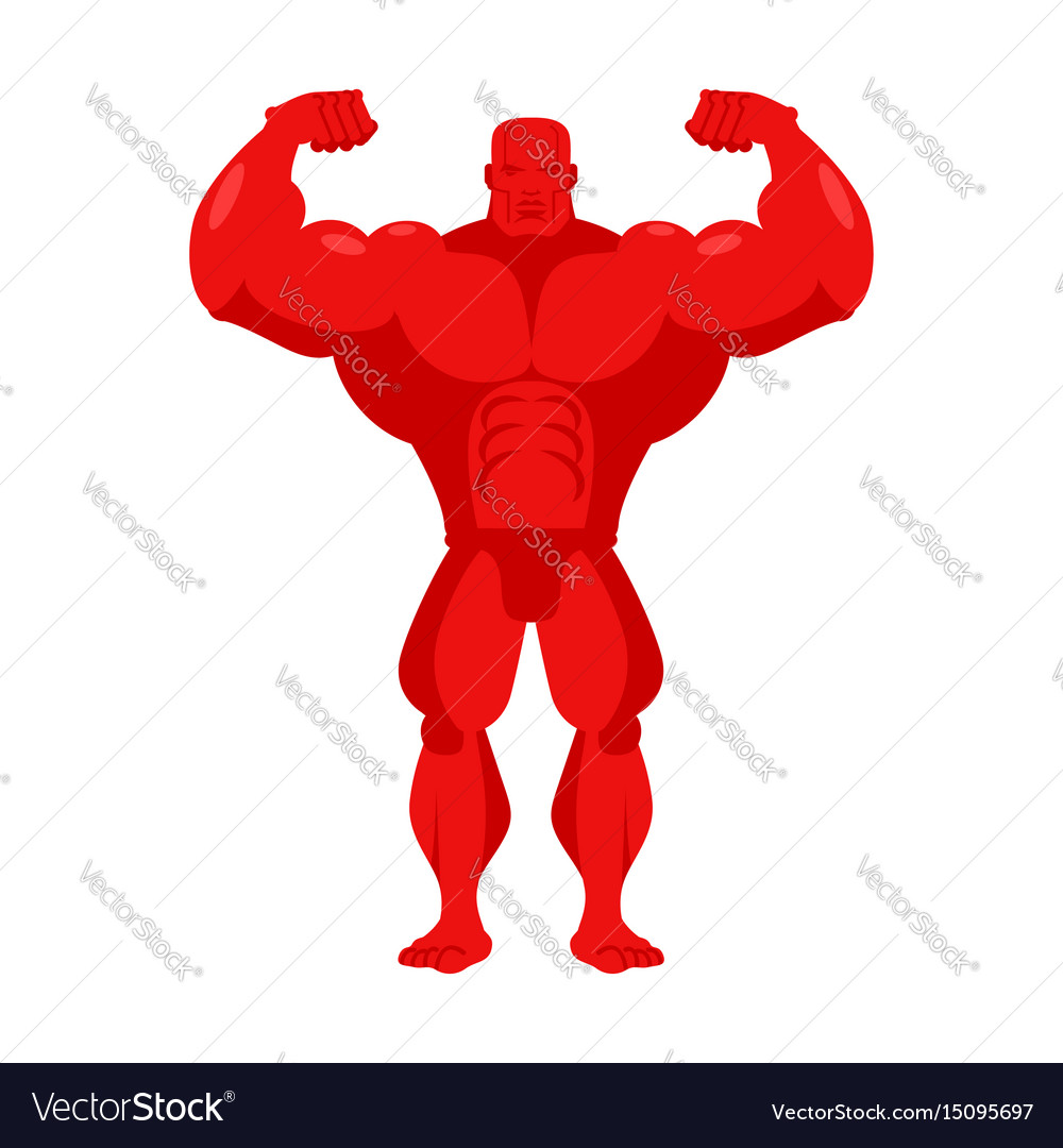 Bodybuilder Red Cartoon Athlete With Big Muscles Vector Image Sexiezpicz Web Porn