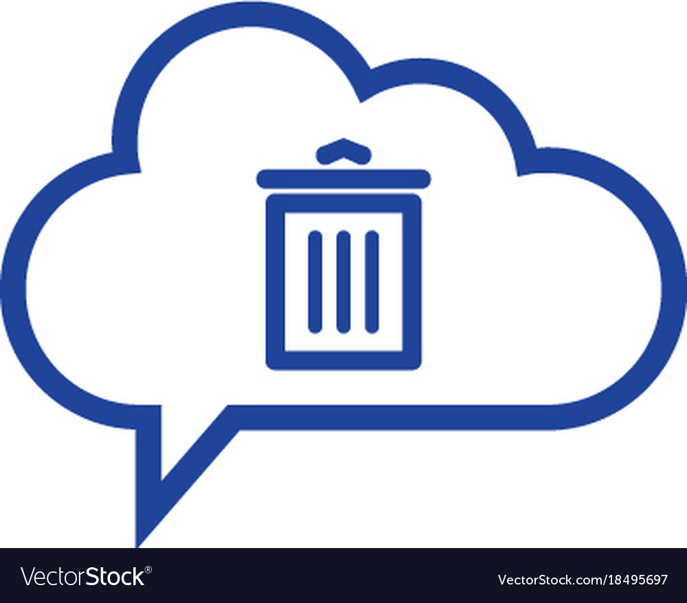 Cloud trash icon computing concept