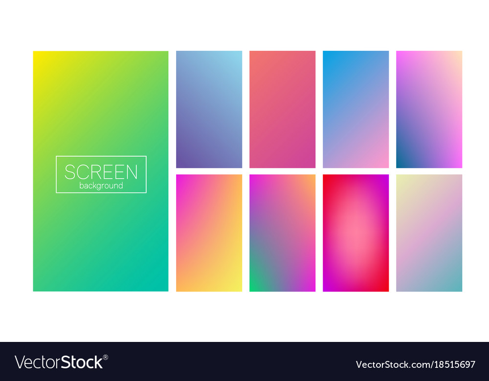 Colorful Gradient Abstract Background Set