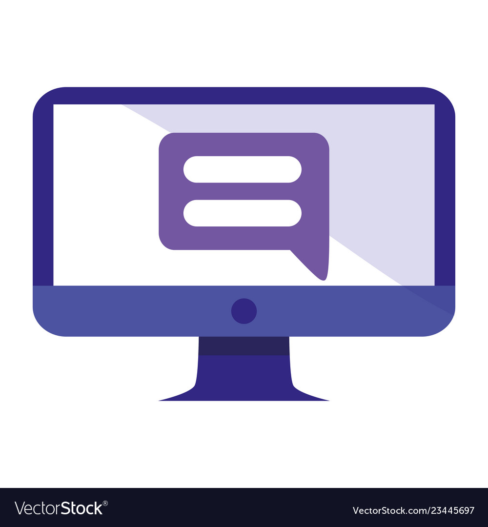 Computer with speech bubble