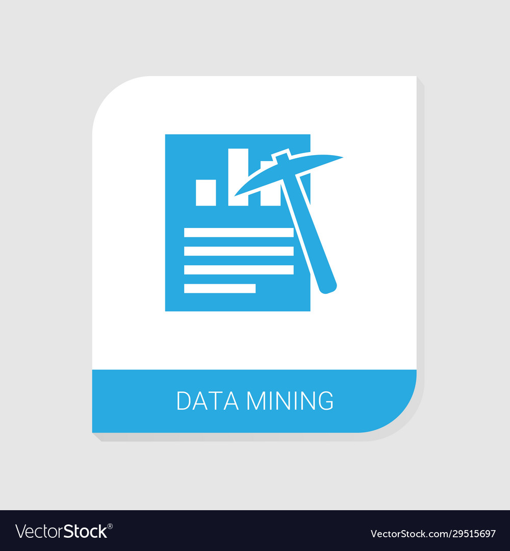 Editable filled data mining icon from artificial