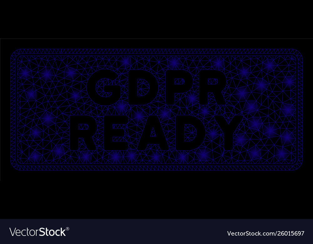 Flare mesh network gdpr ready rounded rectangle vector image Flare mesh network gdpr ready rounded rectangle