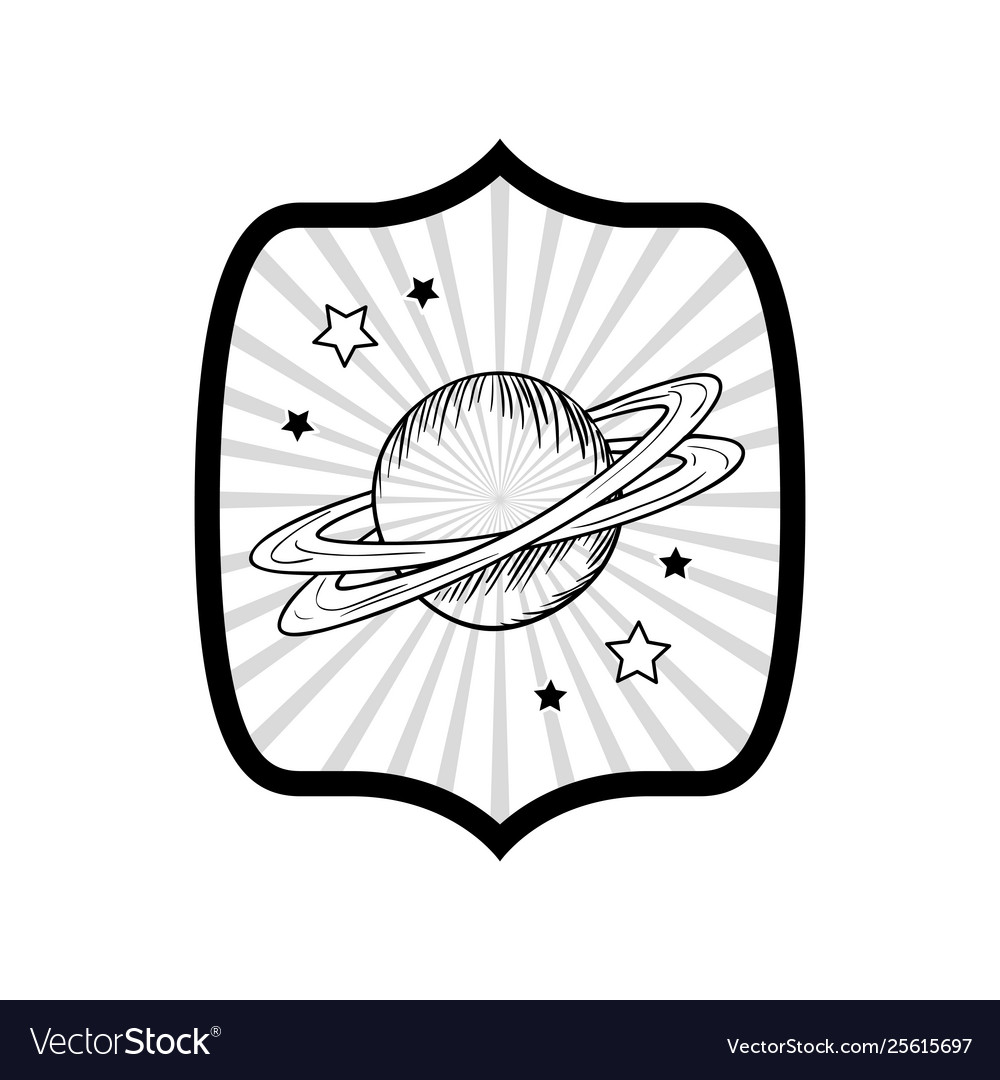 Frame with planet solar system Vector Image Frame with planet solar system