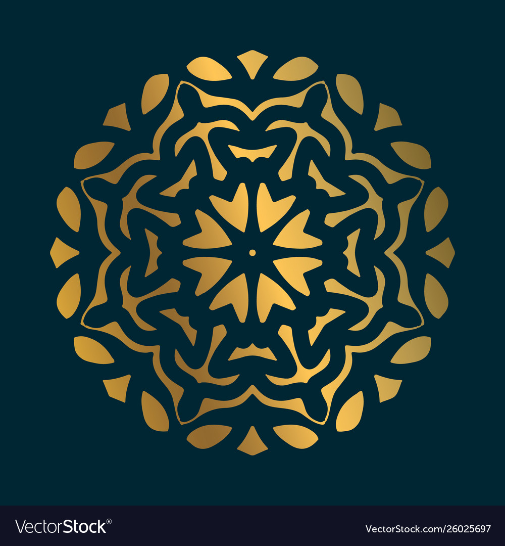 Golden vintage mandala art with circle abstract vector image Golden vintage mandala art with circle abstract
