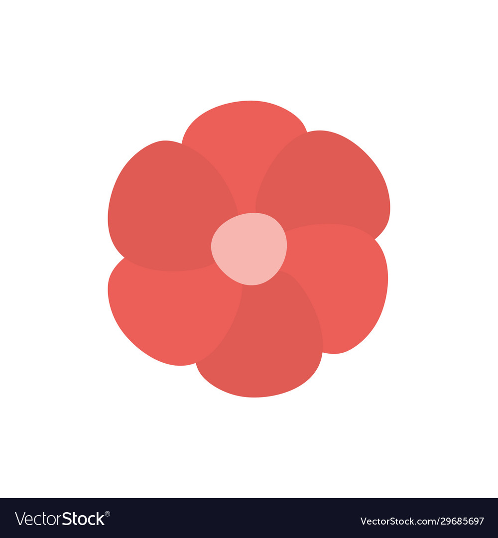 Isolated red and pink flower flat style icon