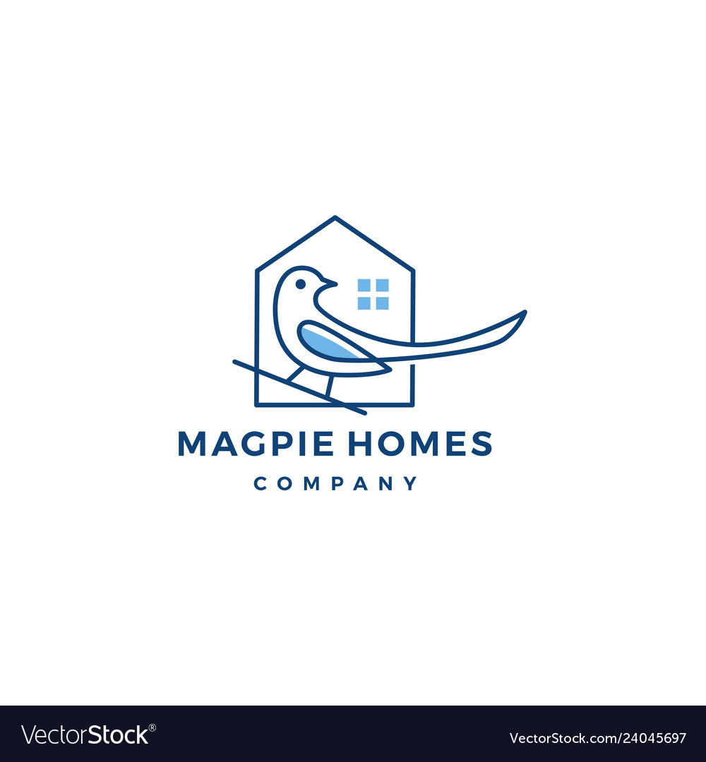 Magpie homes house logo icon Royalty Free Vector Image