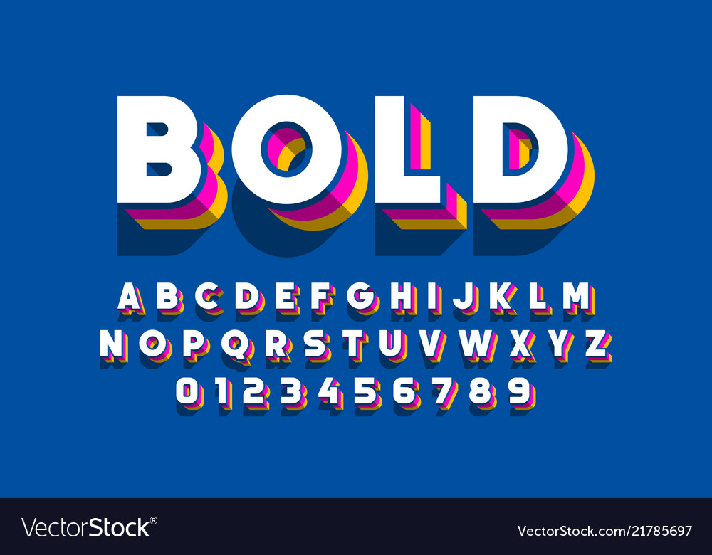 Modern bold font design alphabet letters Vector Image