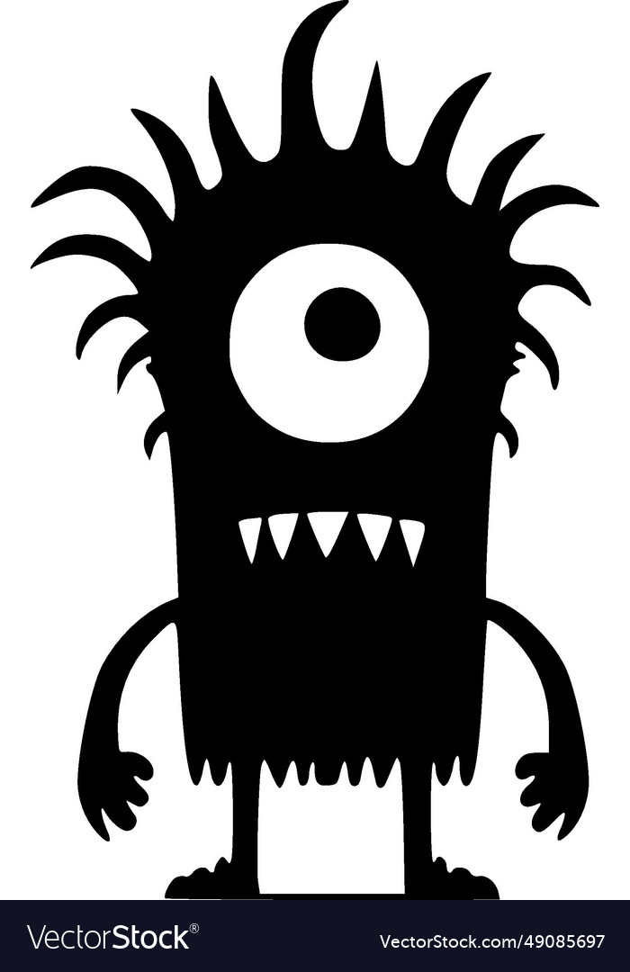 Monster - Minimalist And Flat Logo Royalty Free Vector Image