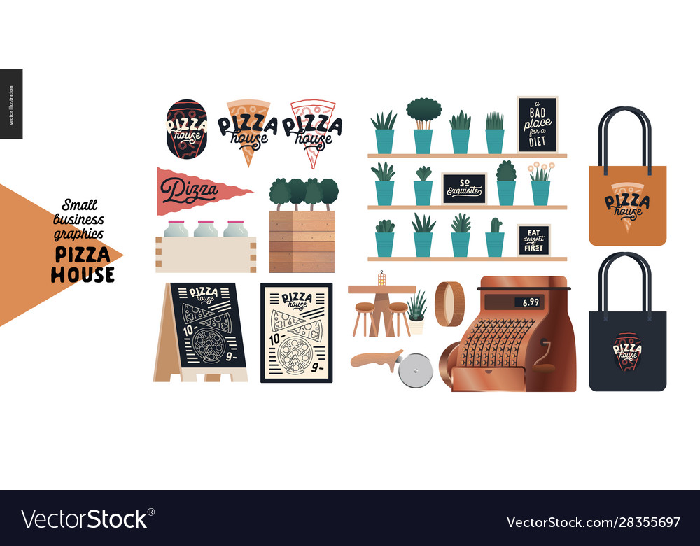 Pizza house - small business graphics shop vector image Pizza house - small business graphics shop