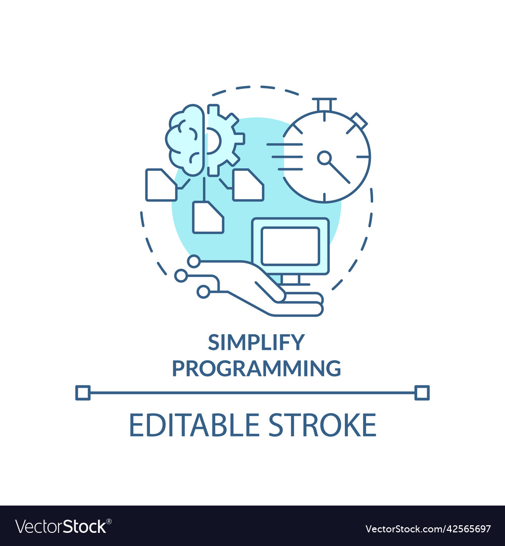 Simplify programming turquoise concept icon vector image Simplify programming turquoise concept icon