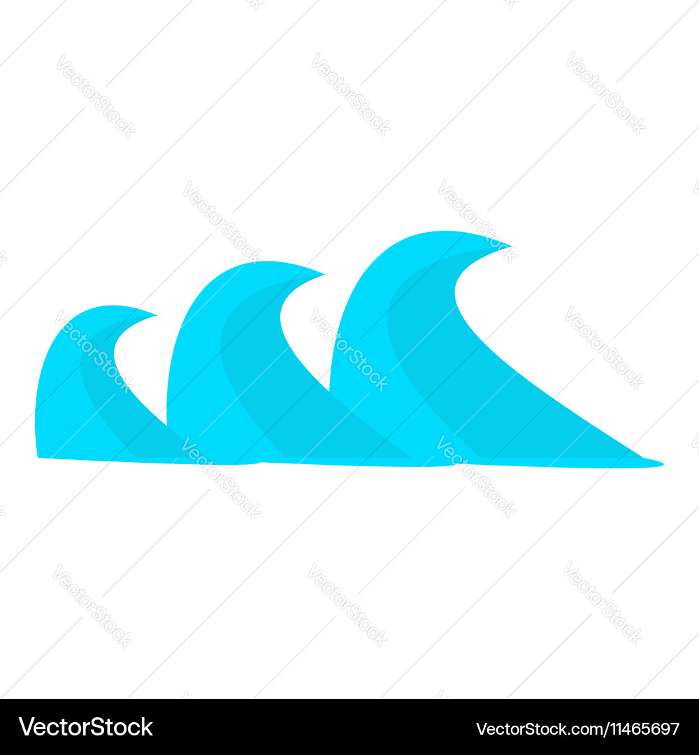 Three Sea Waves Icon Cartoon Style Royalty Free Vector Image