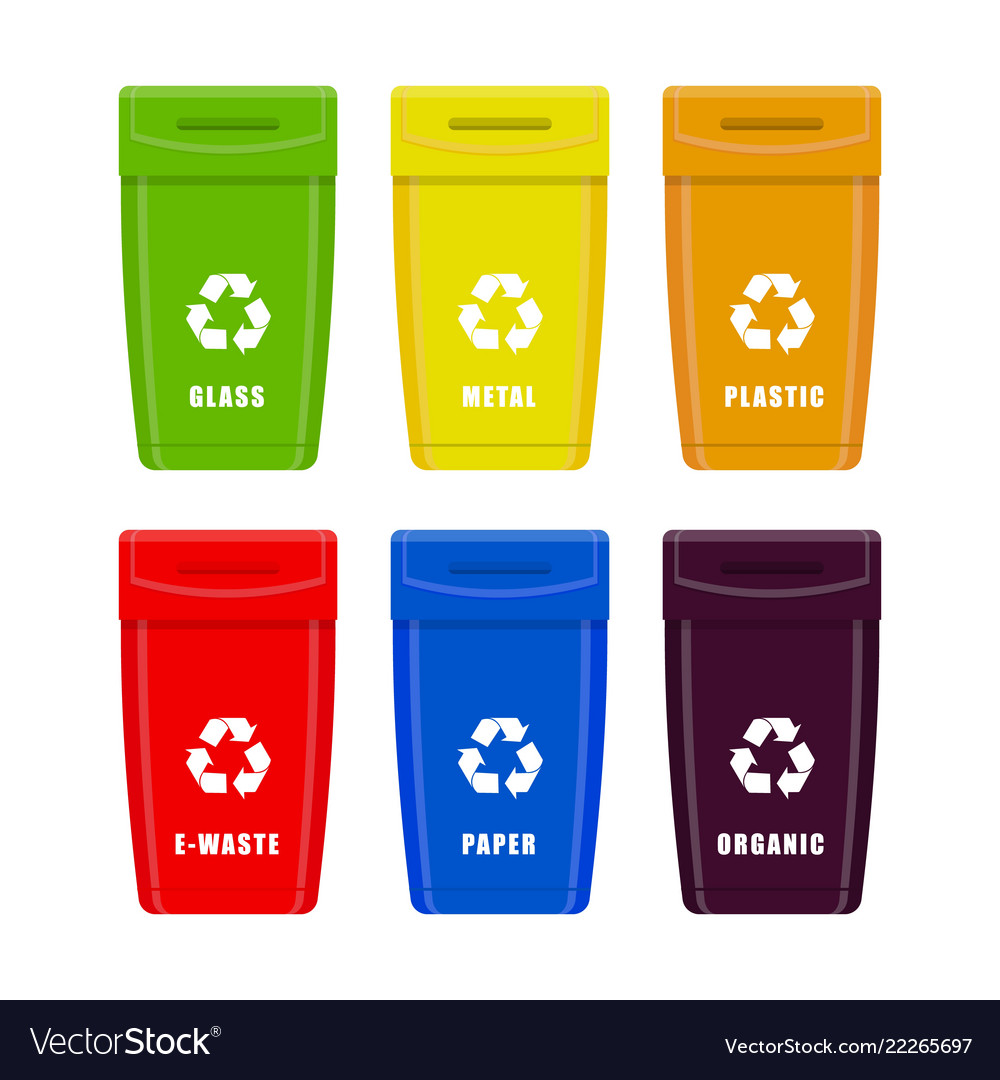 Premium Vector  Rubbish bins in five different colors