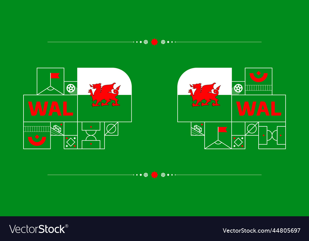 Wales flag for 2022 football cup tournament