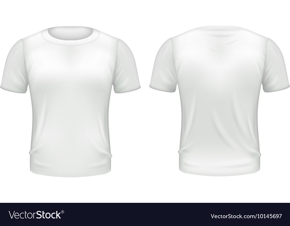 Download White T Shirt Front Back Template Realistic 3d Vector Image