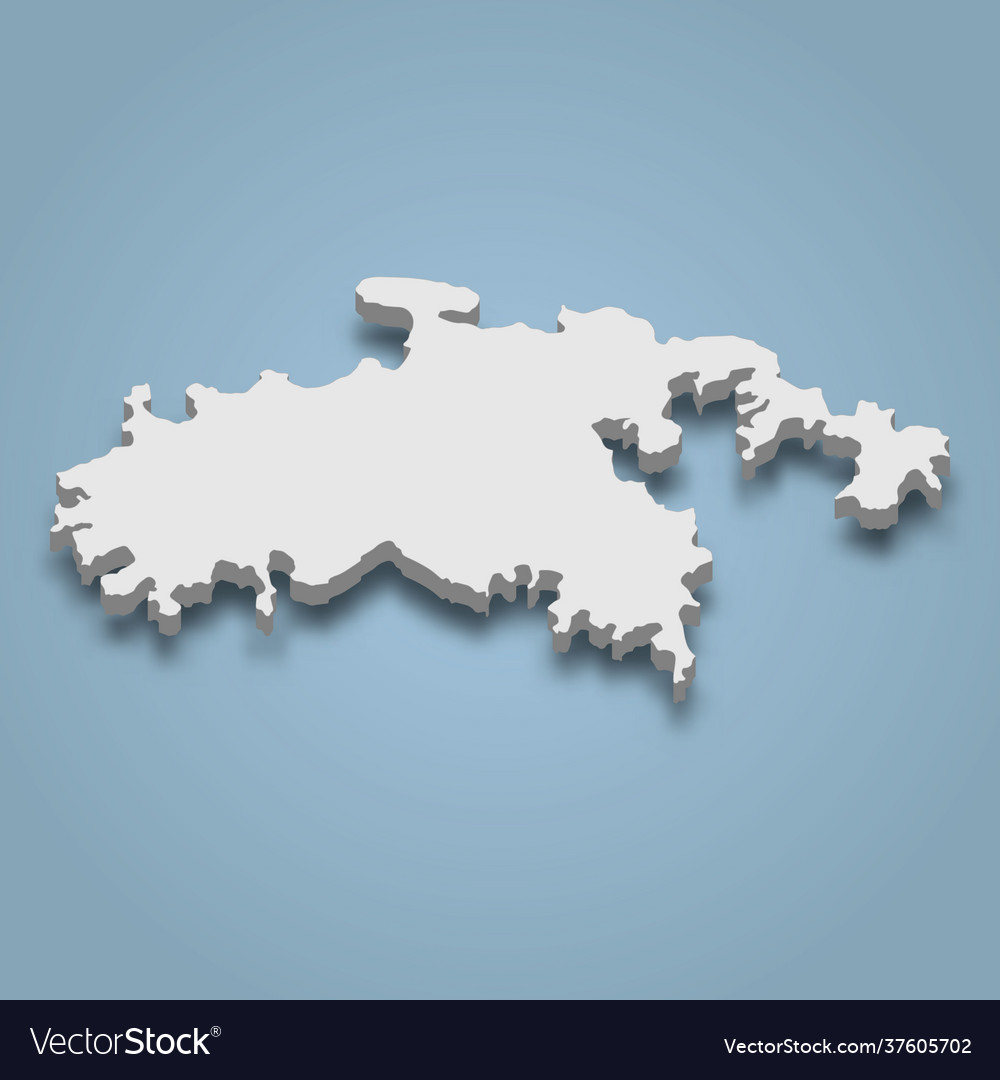 3d isometric map saint john is an island Vector Image