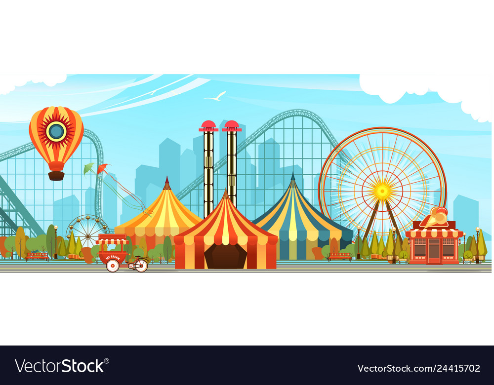 Amusement park circus Royalty Free Vector Image