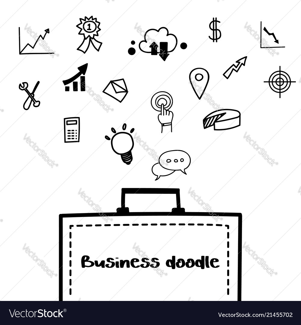 business doodle icon design element template on vector image