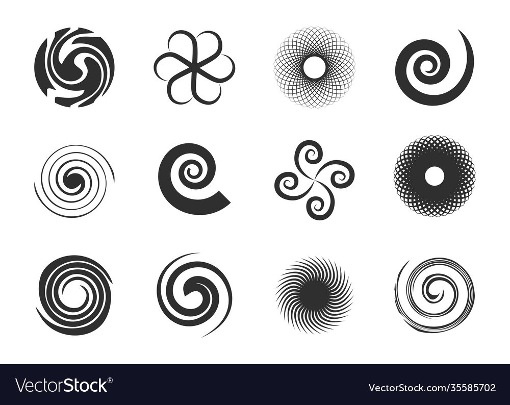 Circular Swirls Set Royalty Free Vector Image - Vectorstock