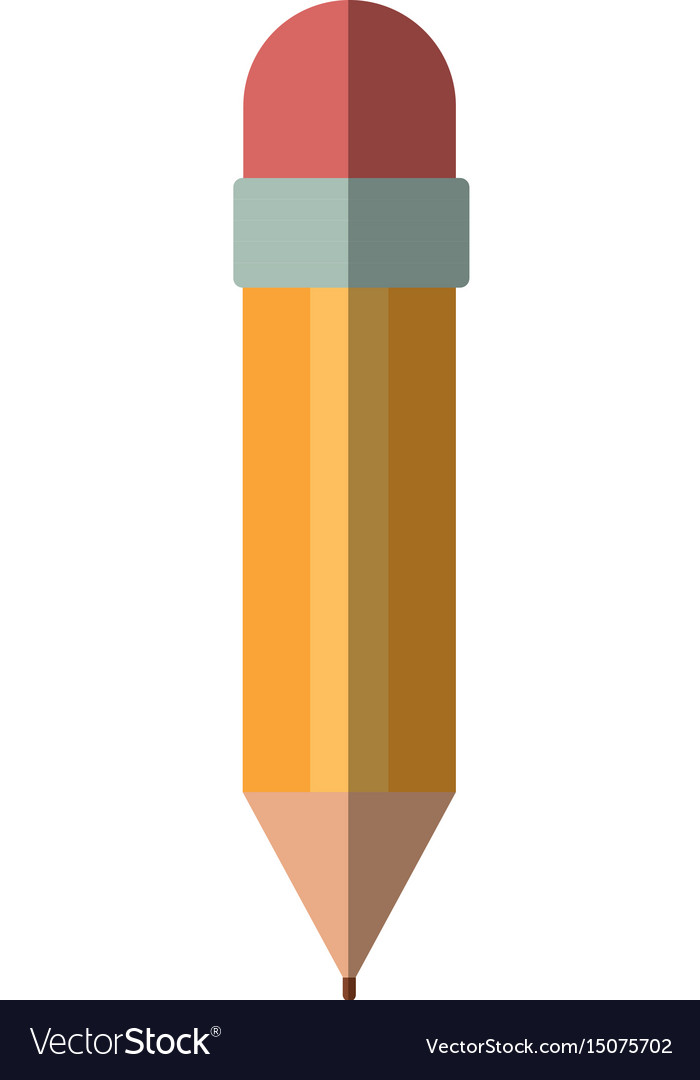 Colorful silhouette of pencil with eraser without