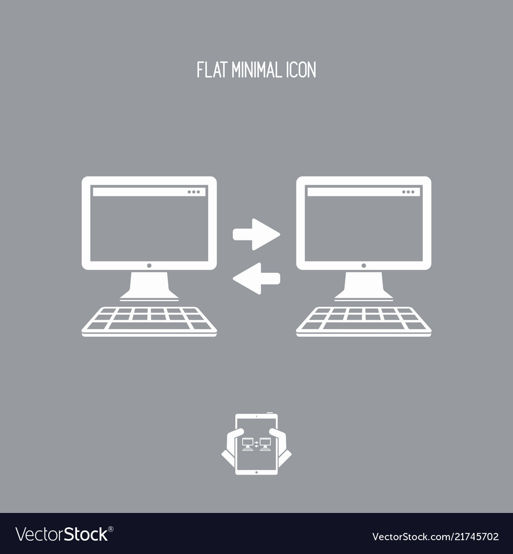 Computer data transfer - minimal flat icon
