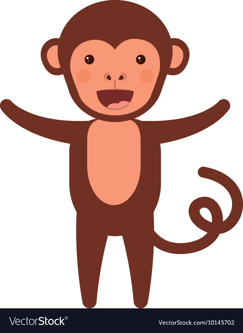 Funny Monkey Character Isolated Icon Design Vector Image Funny Monkey Character Isolated Icon Design Vector Image
