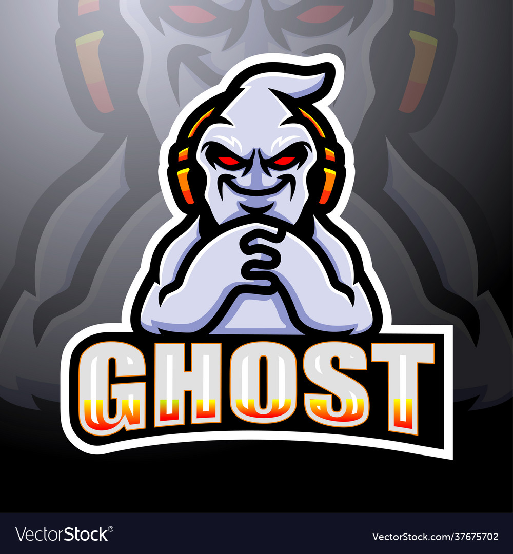 Ghost gaming mascot esport logo design Royalty Free Vector