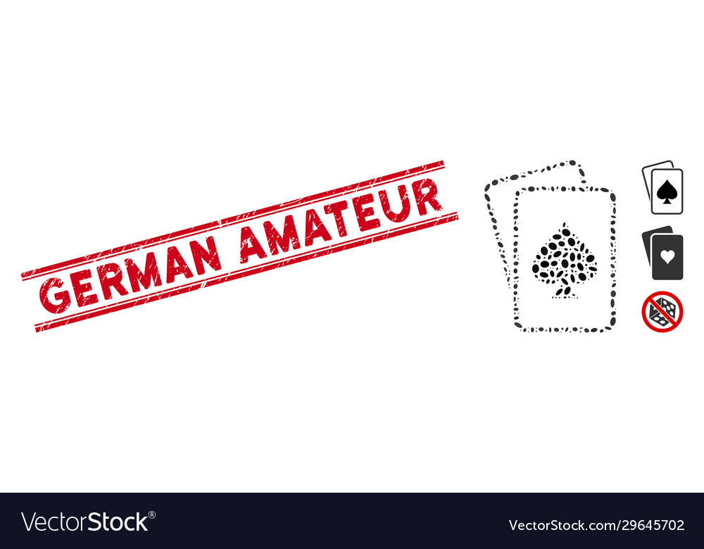 Grunge deutsche Amateur-Linie Stempel mit Mosaik Spade