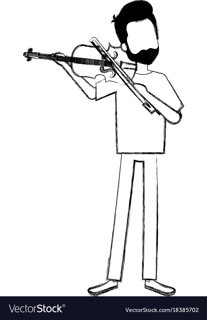 Man playing fiddle character