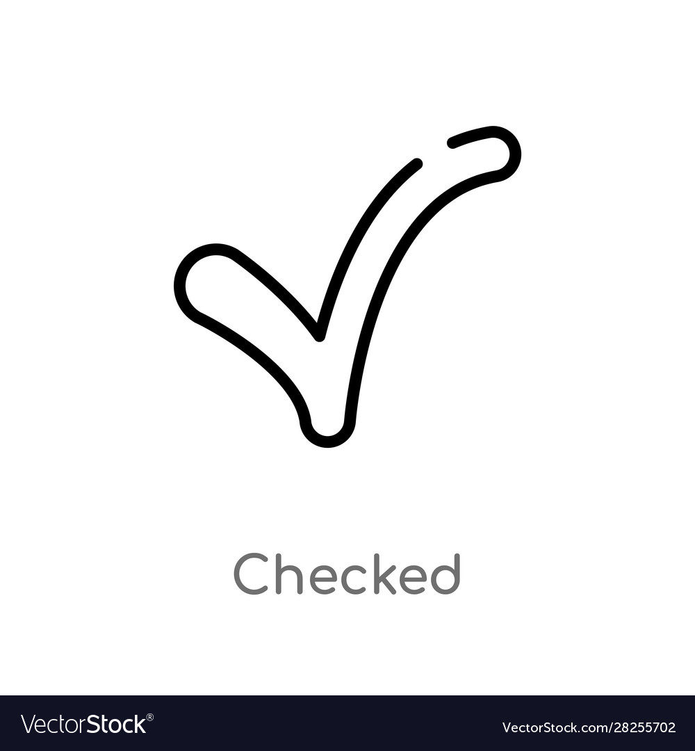 Outline checked icon isolated black simple line