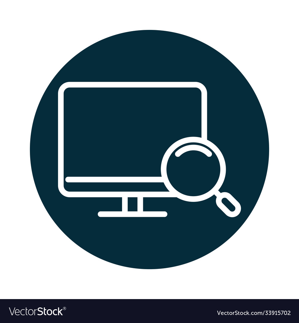 Search icon computer screen magnifier block