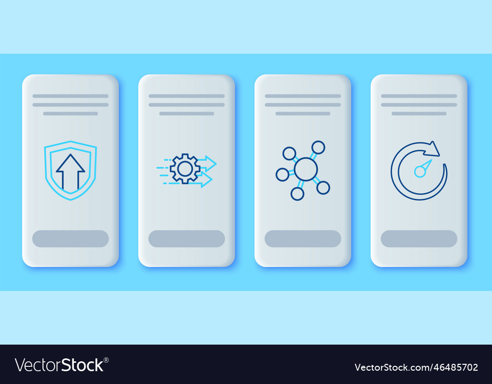 Set line time management project team base Vector Image Set line time management project team base