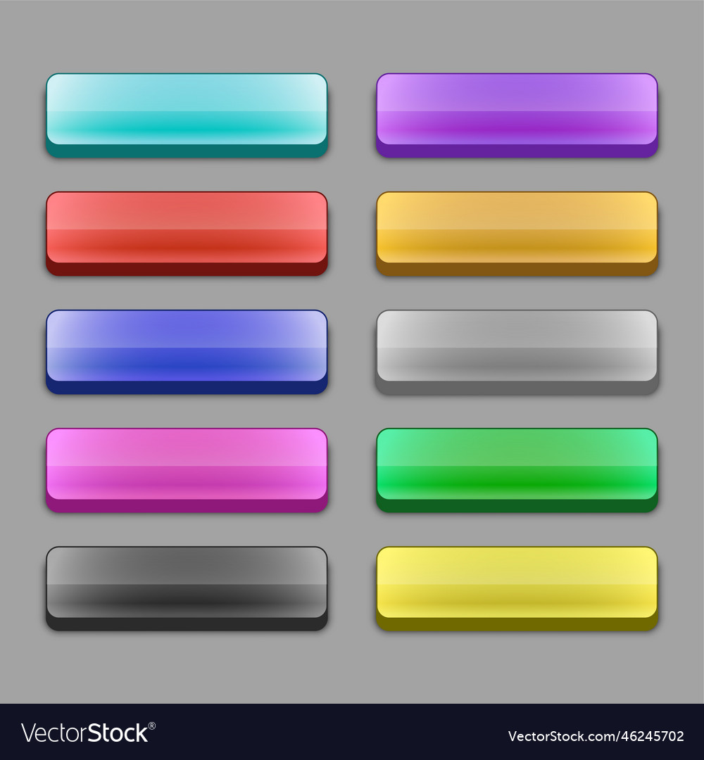 Set of 3d wide web buttons