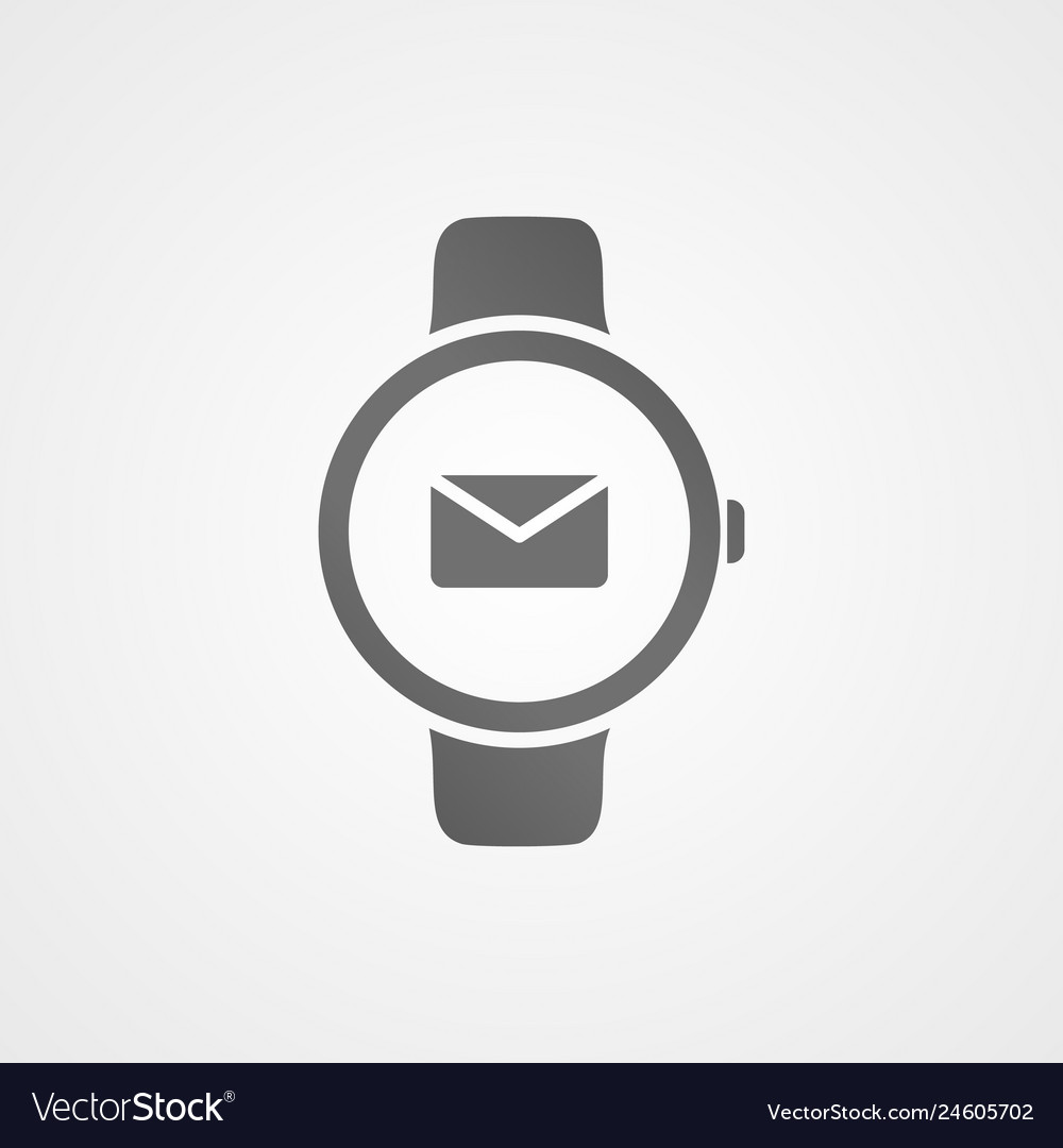 Smart watch with application icon on screen vector image Smart watch with application icon on screen
