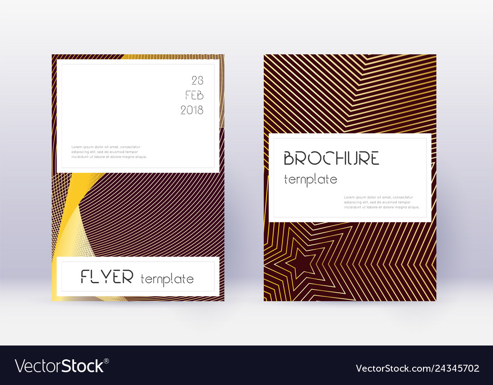 Stylish cover design template set gold abstract l