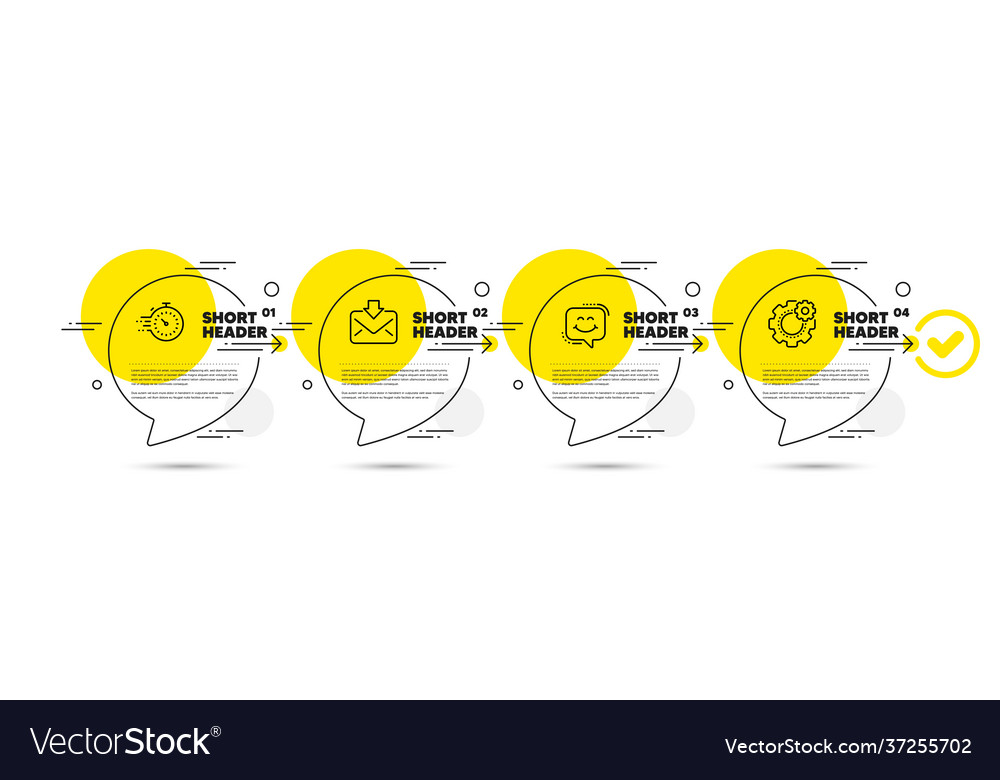 Timer smile chat and incoming mail icons set