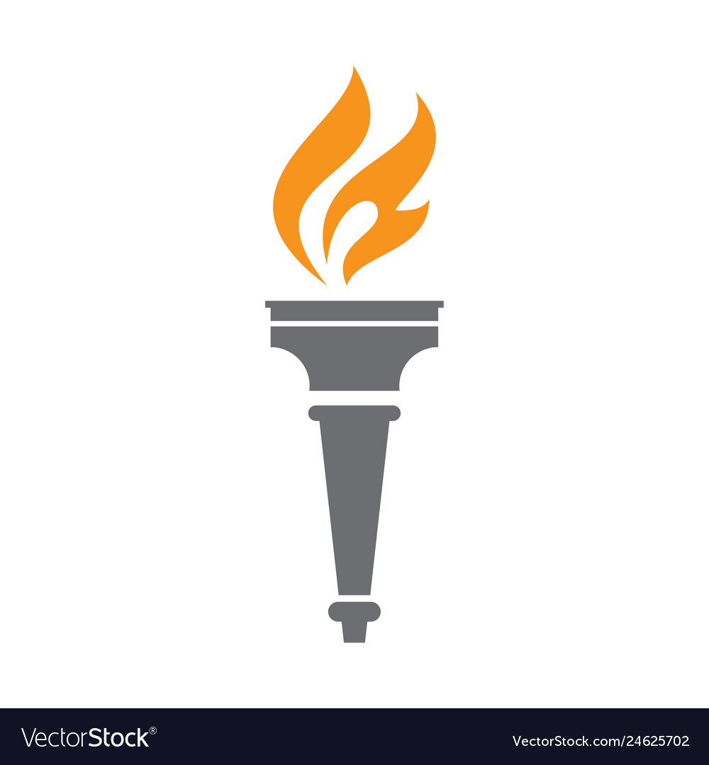 Torch icon on background for graphic and web vector image Torch icon on background for graphic and web