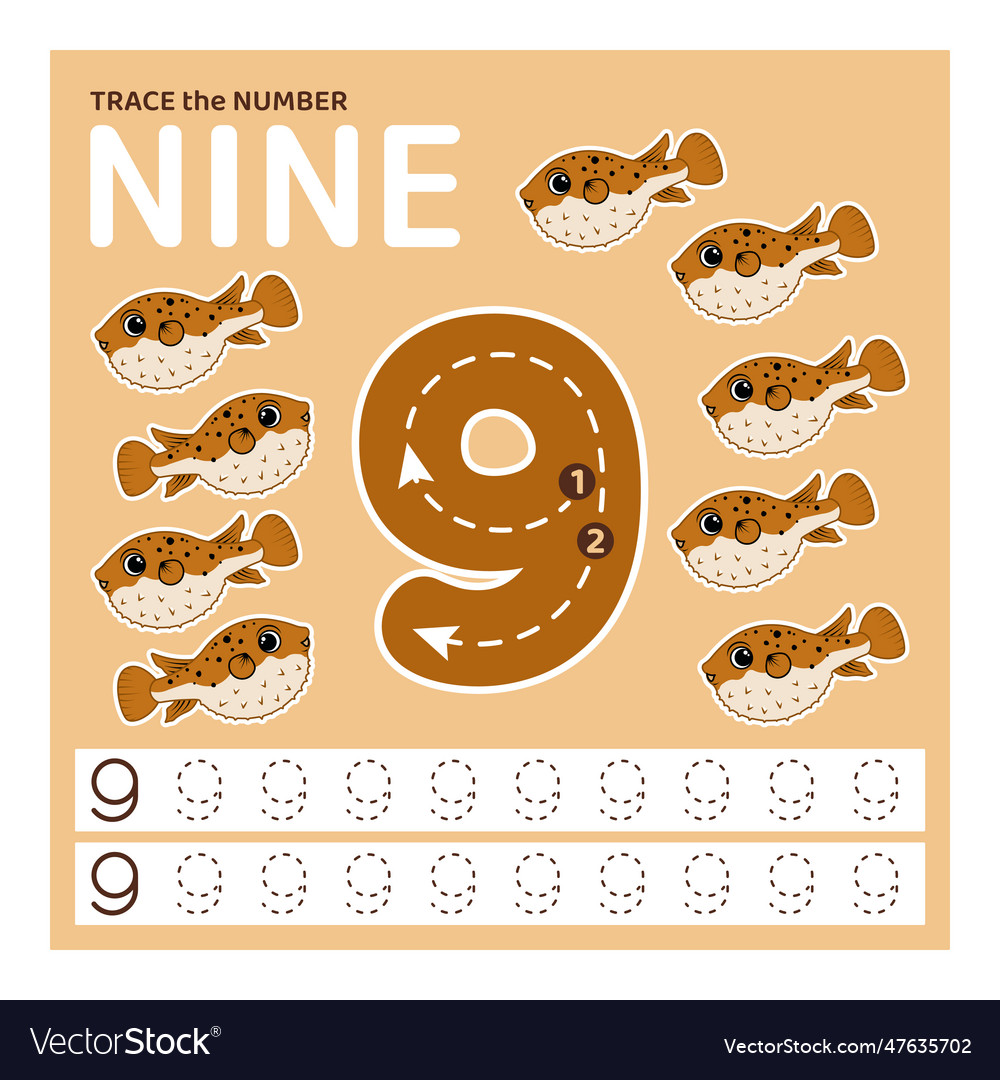 Trace number nine learning to count and write