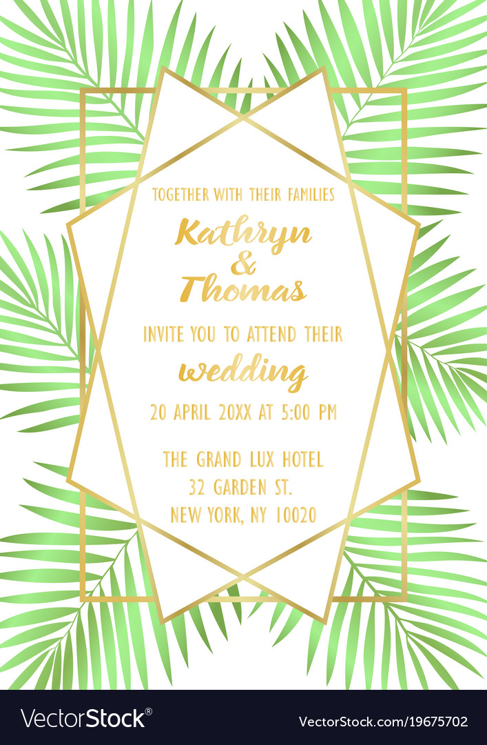 Wedding tropical invitation card