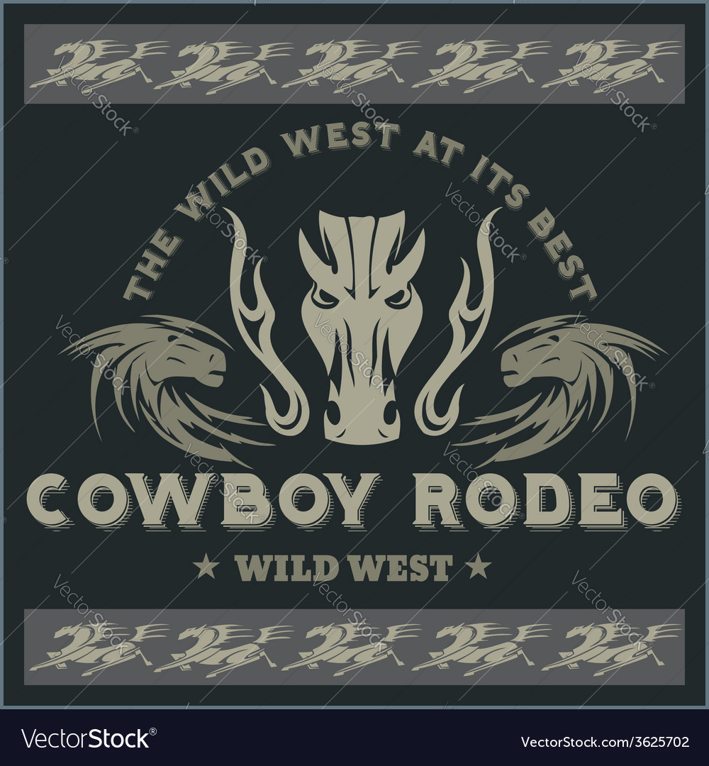 Wild west - cowboy rodeo emblem