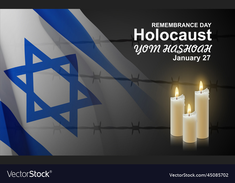 Yom hashoah holocaust remembrance day Royalty Free Vector