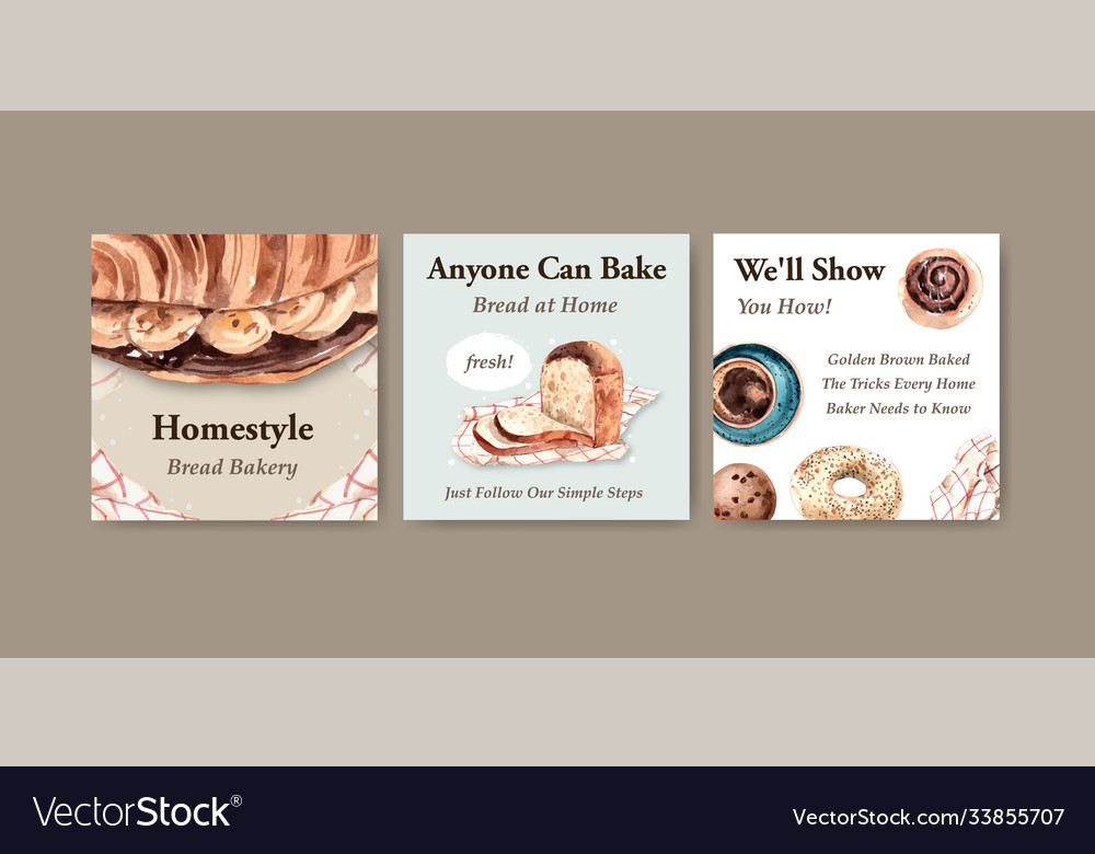 Ads template with bakery design for brochure Vector Image